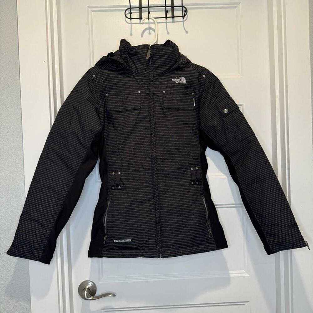 The North Face Steep Tech Ski Snowboard Jacket Black White Size S